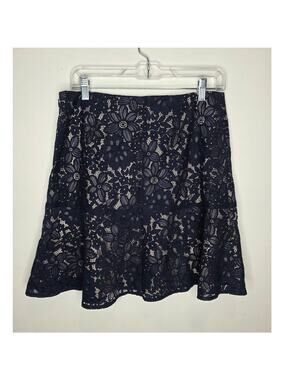NWT Brooks Brothers Red Fleece blue floral lace nude lined skirt - 6
